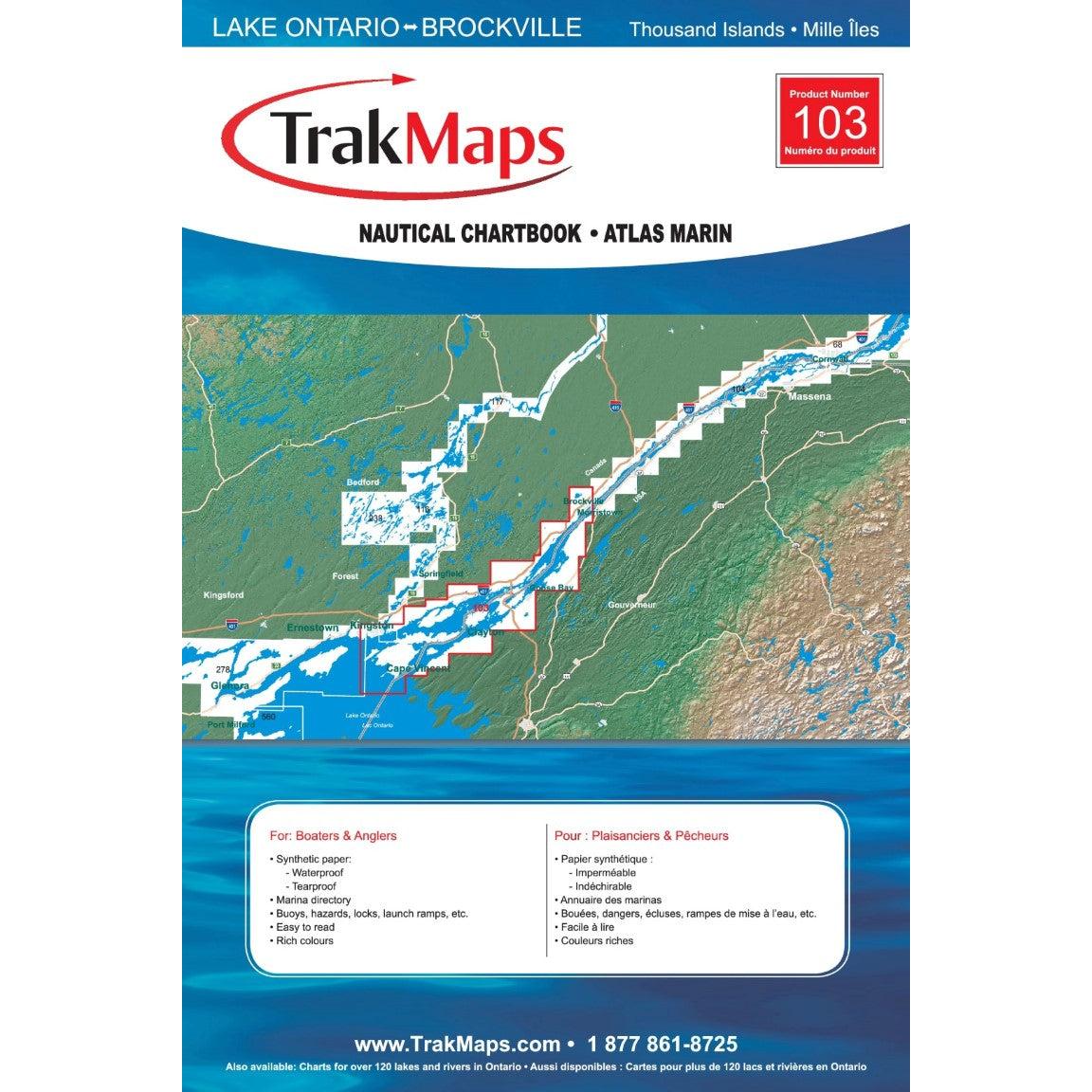View of TrackMaps Nautical Chartbook Thousand Islands: Lake Ontario to Brockville available at EZOKO Fishing