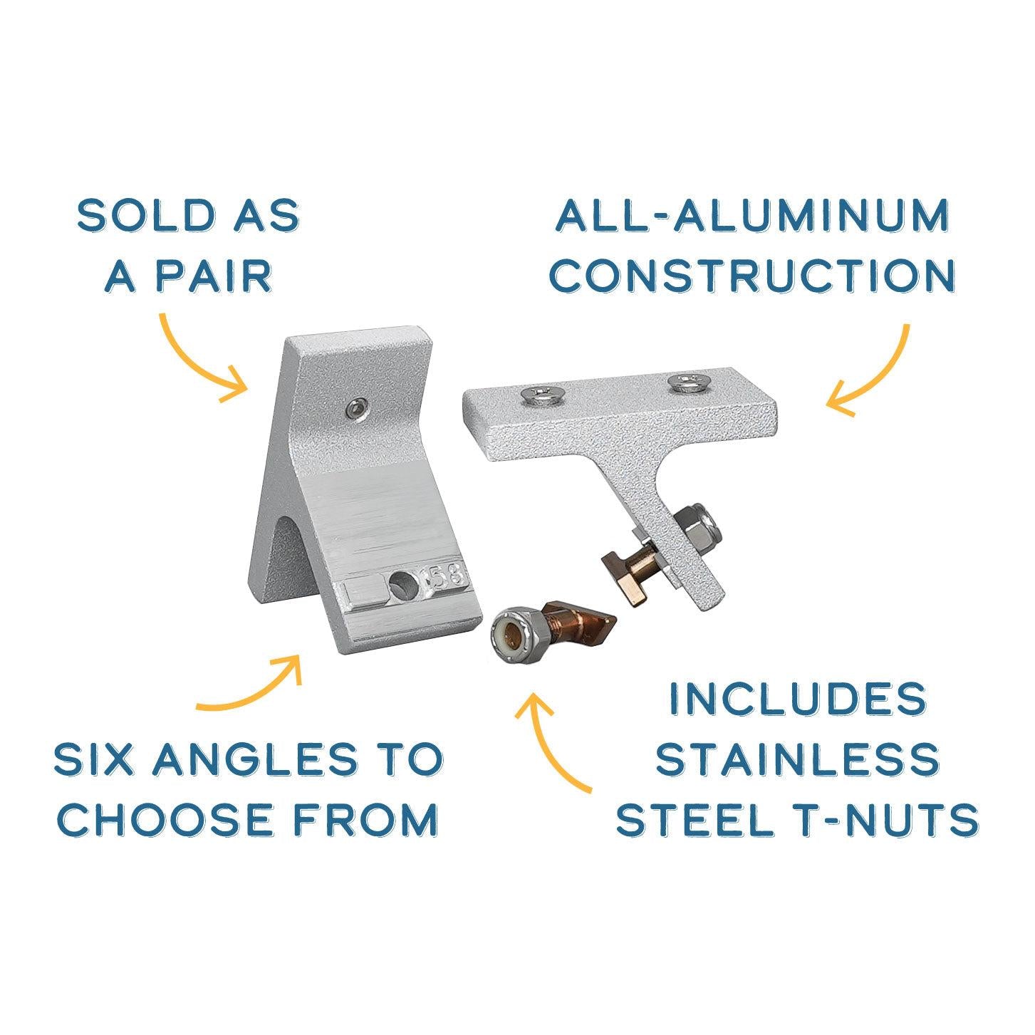 View of boating_accessories Traxstech 50 Degree T-Bolt Brackets Gunwale Track (2pk) available at EZOKO Pike and Musky Shop