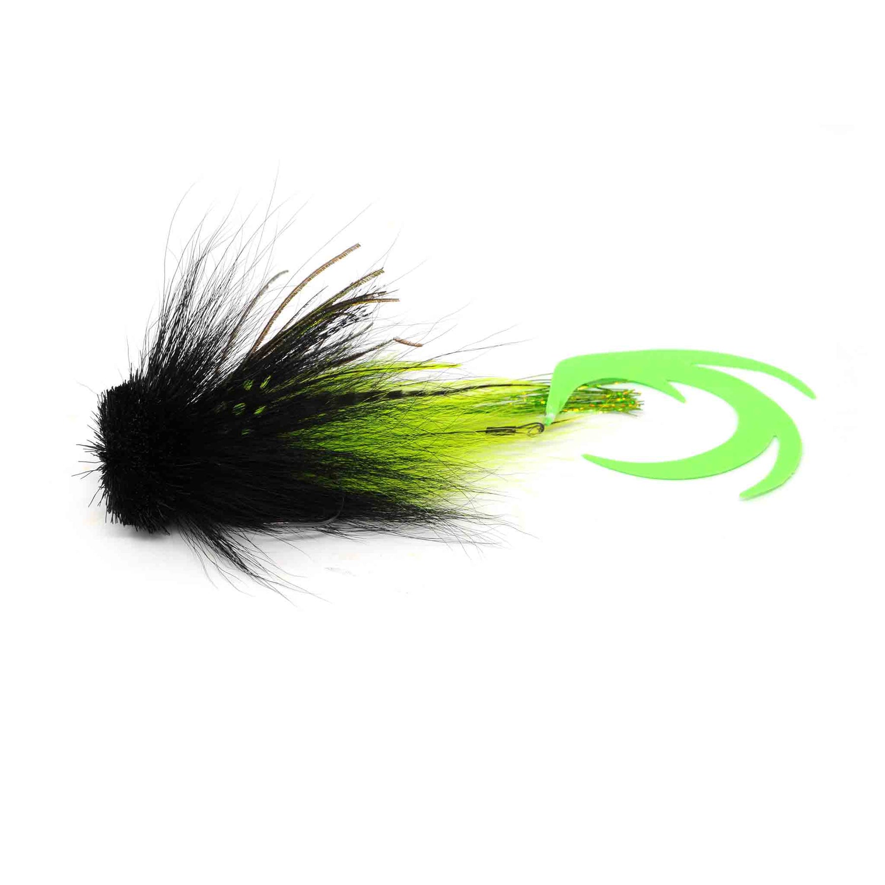 Urban Fly Co. Single Dragon Tail Black / Chartreuse Flies