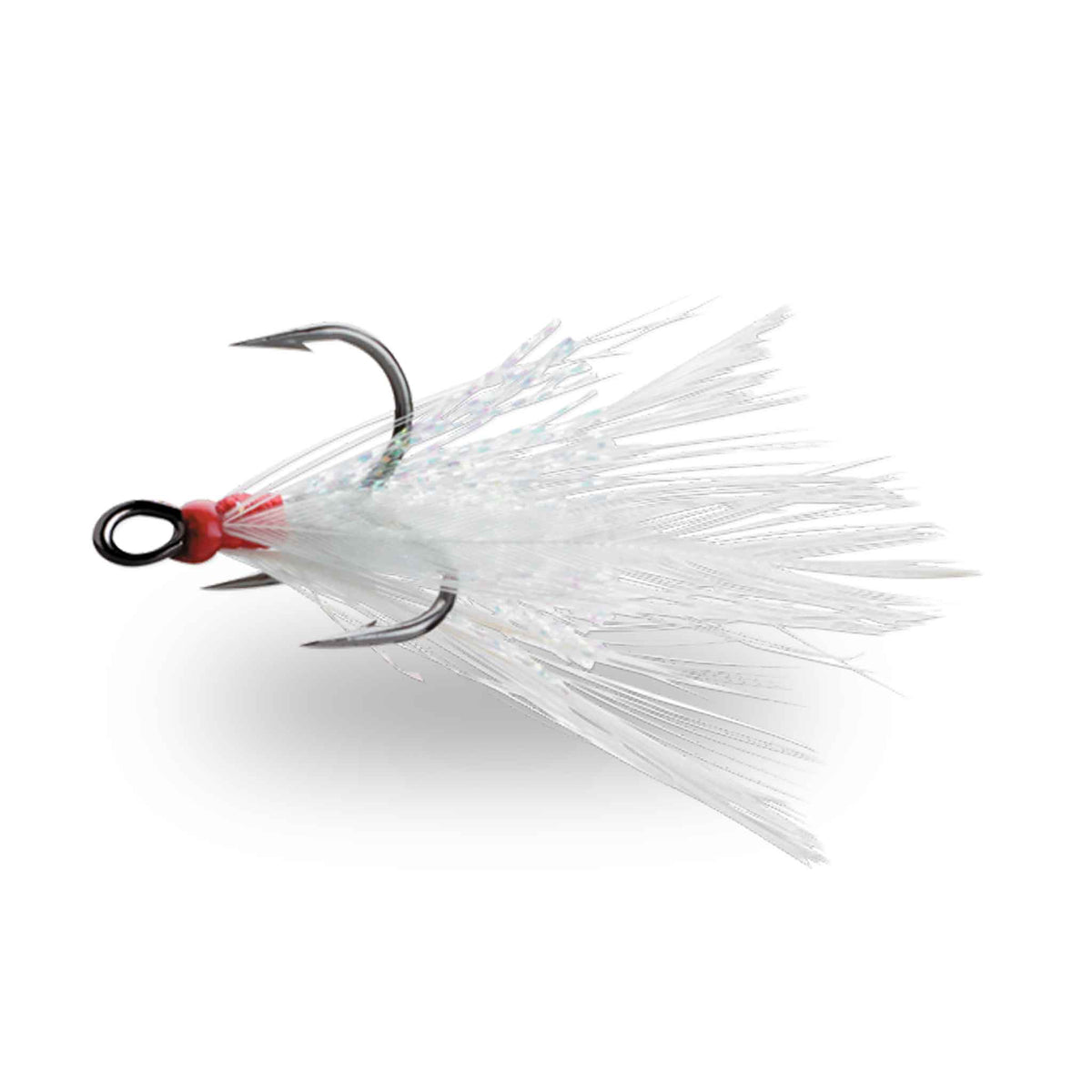VMC 8651DT Dressed X-Rap Treble Black Nickel #2 White Hooks