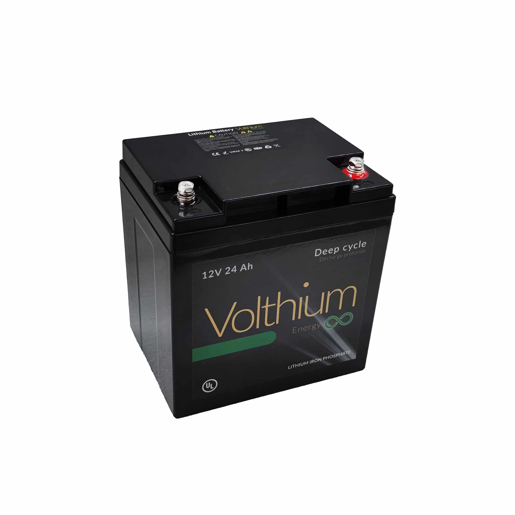 View of batteries_chargers Volthium Lithium Marine Battery 12V 24Ah - Low Temp Cut Off Protection available at EZOKO Pike and Musky Shop