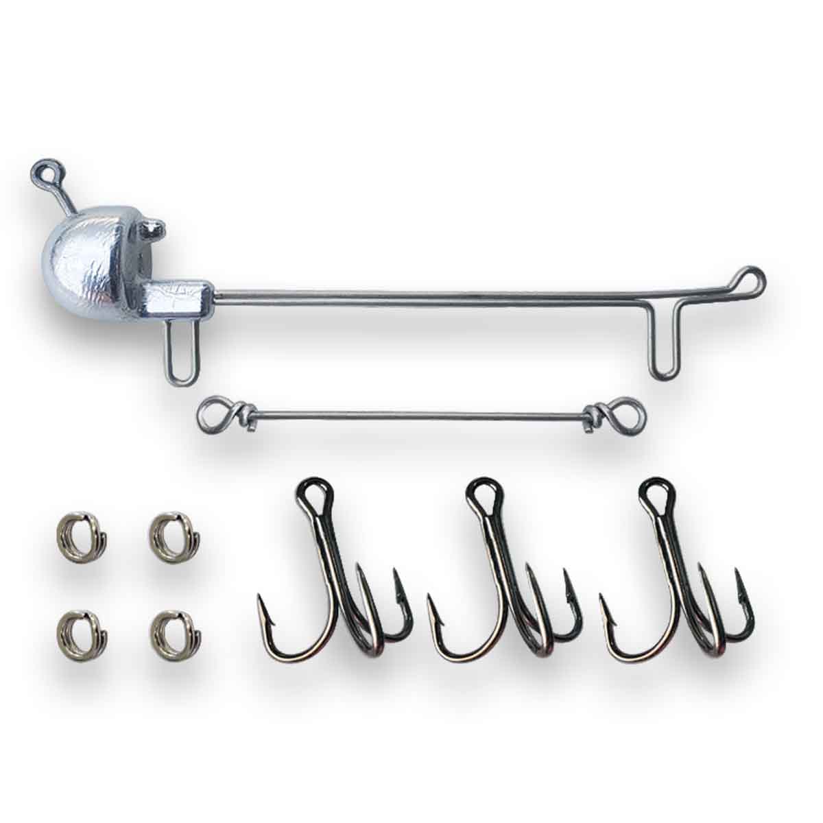 View of Rigs Water Wolf Lures Magnum Gator 11" Rigs 2.5oz Jig Kits available at EZOKO Fishing