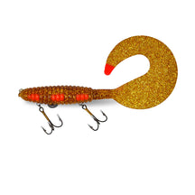 View of Rubber Whale Tail Plastics 11" Walleye Orange Dots (Ezoko Custom) available at EZOKO Pike and Musky Shop