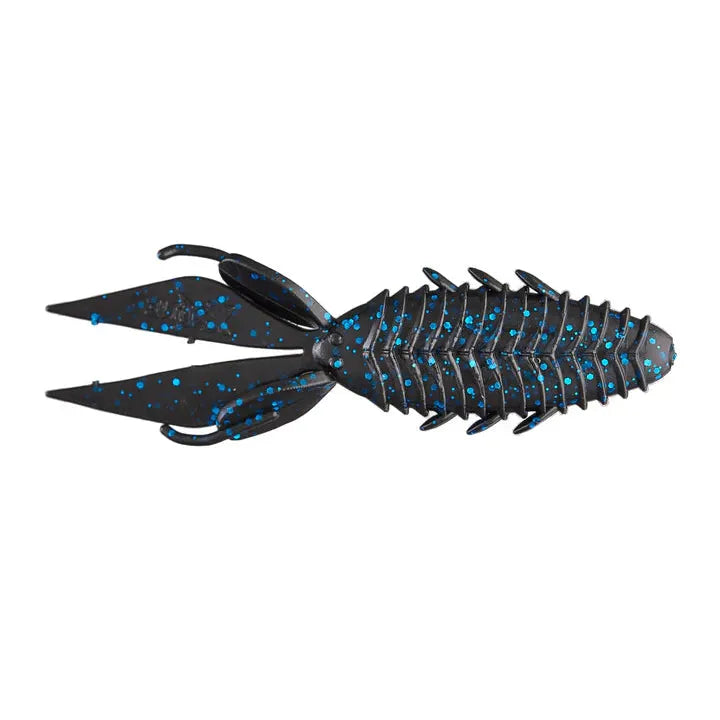 View of X Zone Adrenaline Bug Craw Black Blue Flake available at EZOKO Fishing