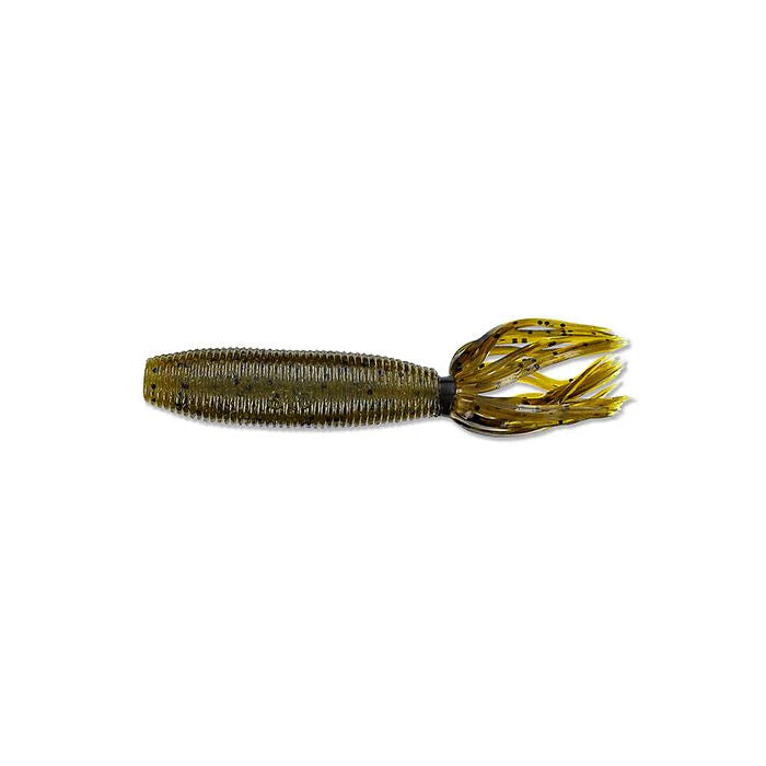 View of Soft Plastic Yamamoto Fat Ika 4" GREEN PUMPKIN W/ LARGE BLACK FLAKE available at EZOKO Fishing