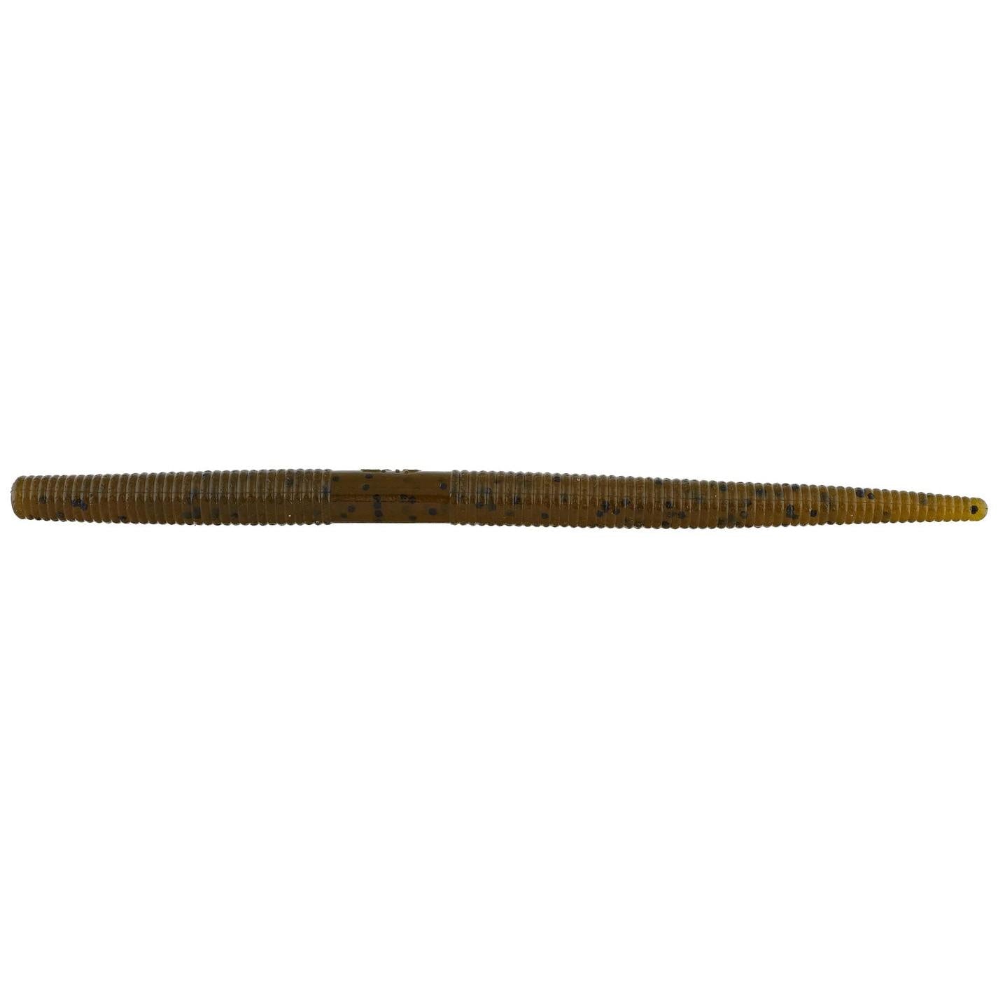 View of Softbaits Yamamoto Thin Senko 5" Green Pumpkin W/ Large Black Flake available at EZOKO Fishing