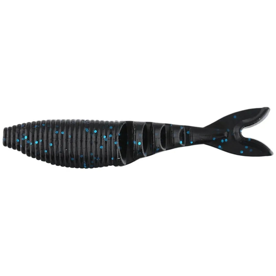 View of Softbaits Yamamoto Zako 4" Black W/ Large Blue Flake available at EZOKO Fishing