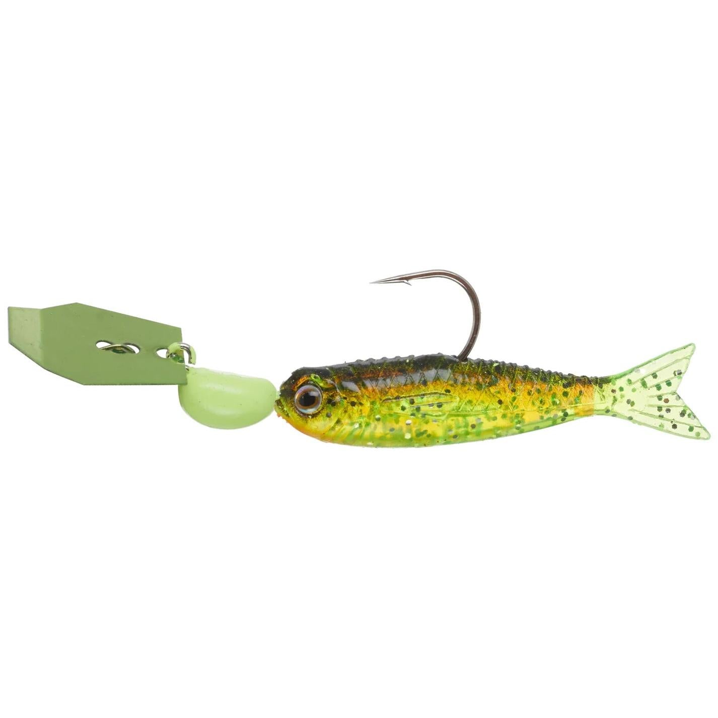 View of Z-Man FLASHBACK MINI 1/8 OZ CHARTREUSE/FIRETIGER available at EZOKO Fishing