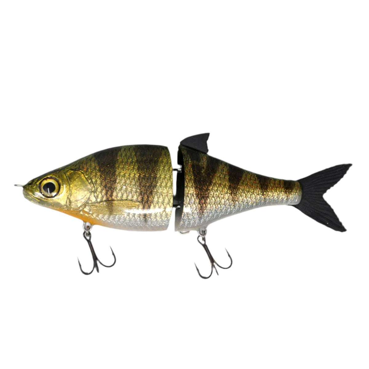 View of Hard Swimbaits Zorba Bait White Fish Swimbait Green Perch available at EZOKO Pike and Musky Shop