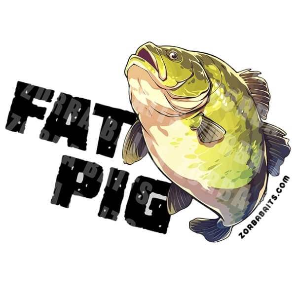 View of Stickers Zorba Baits Fat Pig Sticker available at EZOKO Pike and Musky Shop