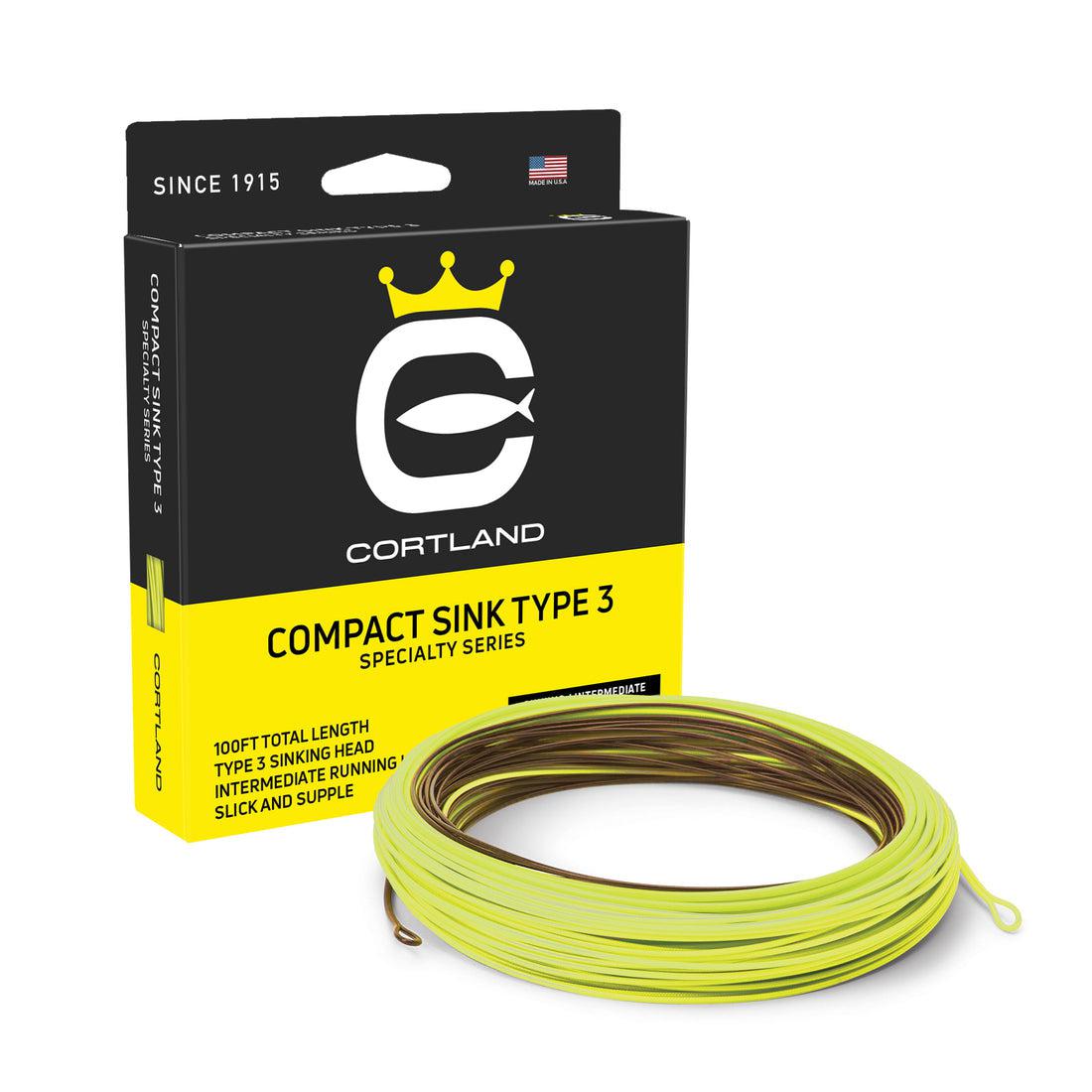 Cortland Compact Specialty Sink Fly Line Type 3 - Brown/Electric Yellow - 11/12