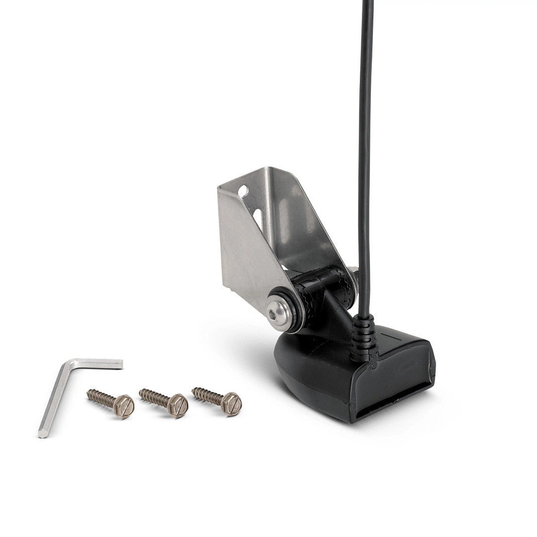 View of transducer Humminbird XNT 14 HW T - SOLIX Dual Spectrum CHIRP w/ Temp Transom Transducer available at EZOKO Pike and Musky Shop