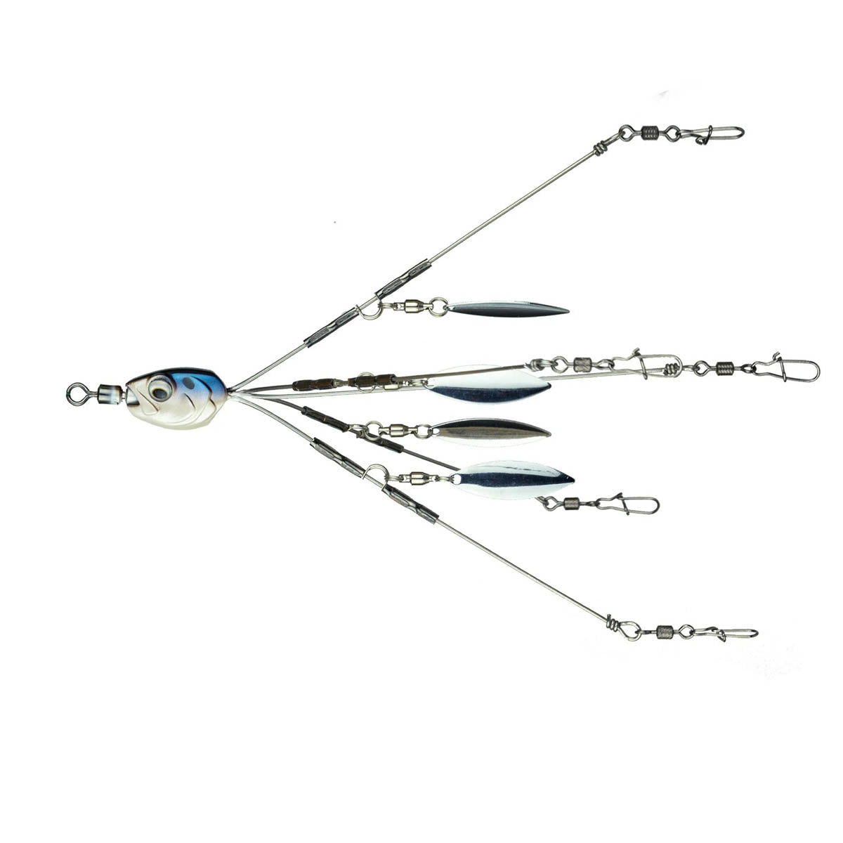 View of Rigs 6th Sense Divine 5-Wire 4-Blade Umbrella Rig 4K Shad 5.5" available at EZOKO Pike and Musky Shop