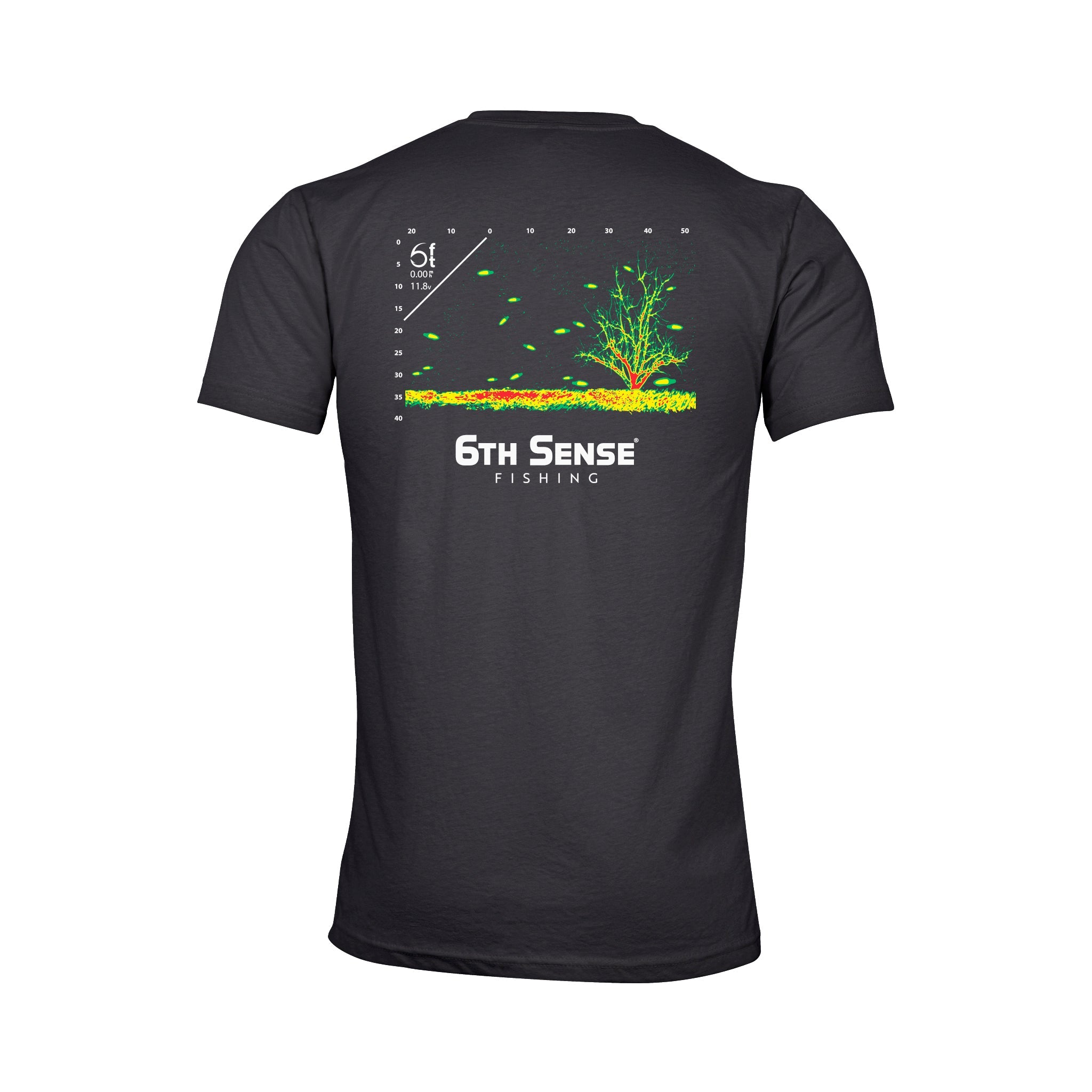 View of T-Shirts 6th Sense Sonar Gaming Tee - Black Medium available at EZOKO Fishing