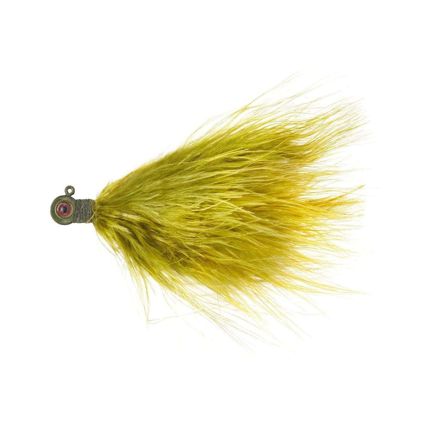 View of Hair Jig 6th Sense Wig Hair Jig Olive available at EZOKO Fishing