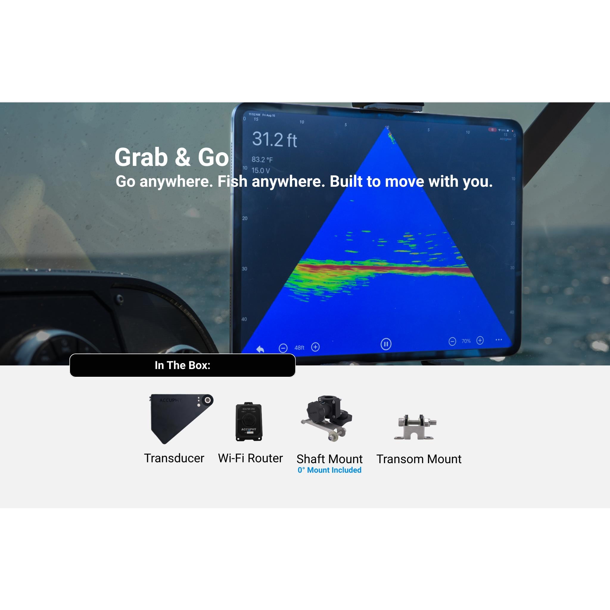 View of fish_finder Accuphy Pinglive Mini available at EZOKO Fishing