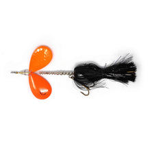 View of Bucktails Angling Revolution The One 10/10 Black Skirt/Orange Blade available at EZOKO Pike and Musky Shop