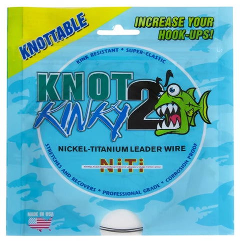 View of Leaders Knot 2 Kinky Single Strand Nickel Titanium Leader Wire available at EZOKO Pike and Musky Shop