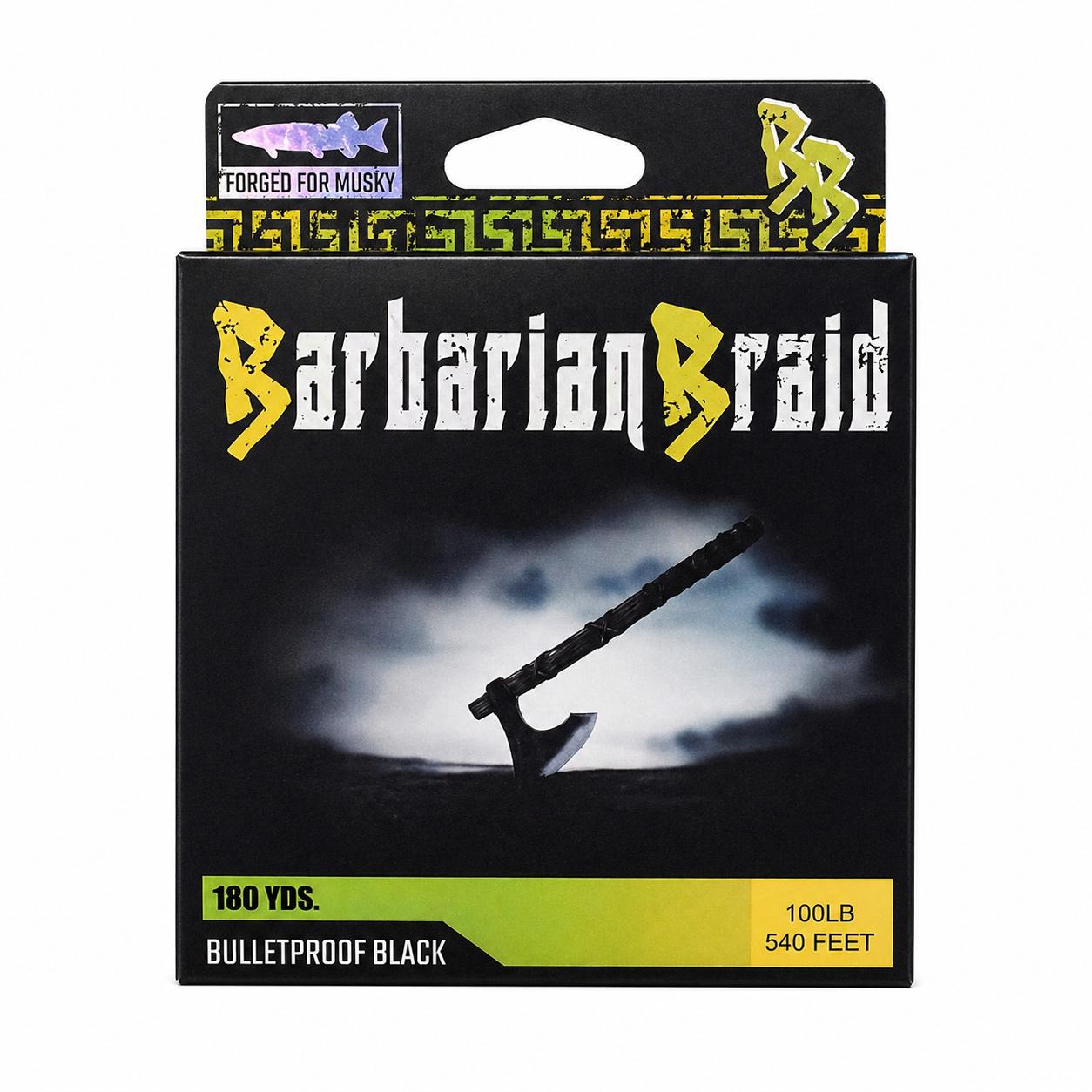 View of Braids Barbarian Braid Gold 100 Lbs available at EZOKO Fishing