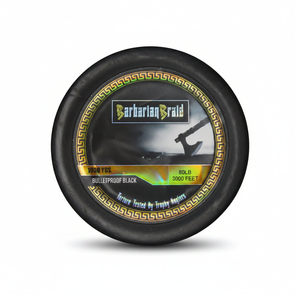 View of Braids Barbarian Braid Gold Bulk 1000 Yards 80 lbs available at EZOKO Fishing