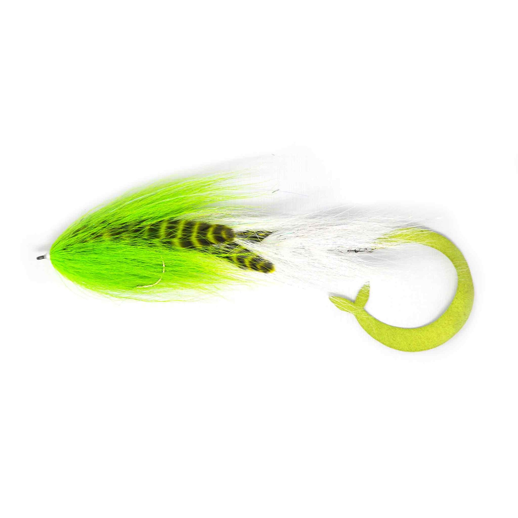 View of Flies Bear Fly Co. Musky Mauler Fly White / Chartreuse available at EZOKO Fishing