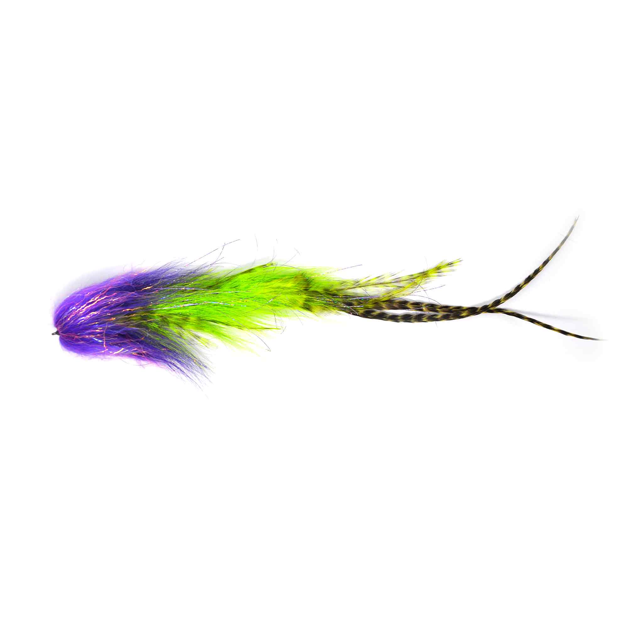 View of Flies Bear Fly Co. Super Slider Fly Purple/Chartreuse available at EZOKO Fishing