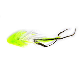 View of Bear Fly Co. Super Slider Fly White/Chartreuse available at EZOKO Pike and Musky Shop