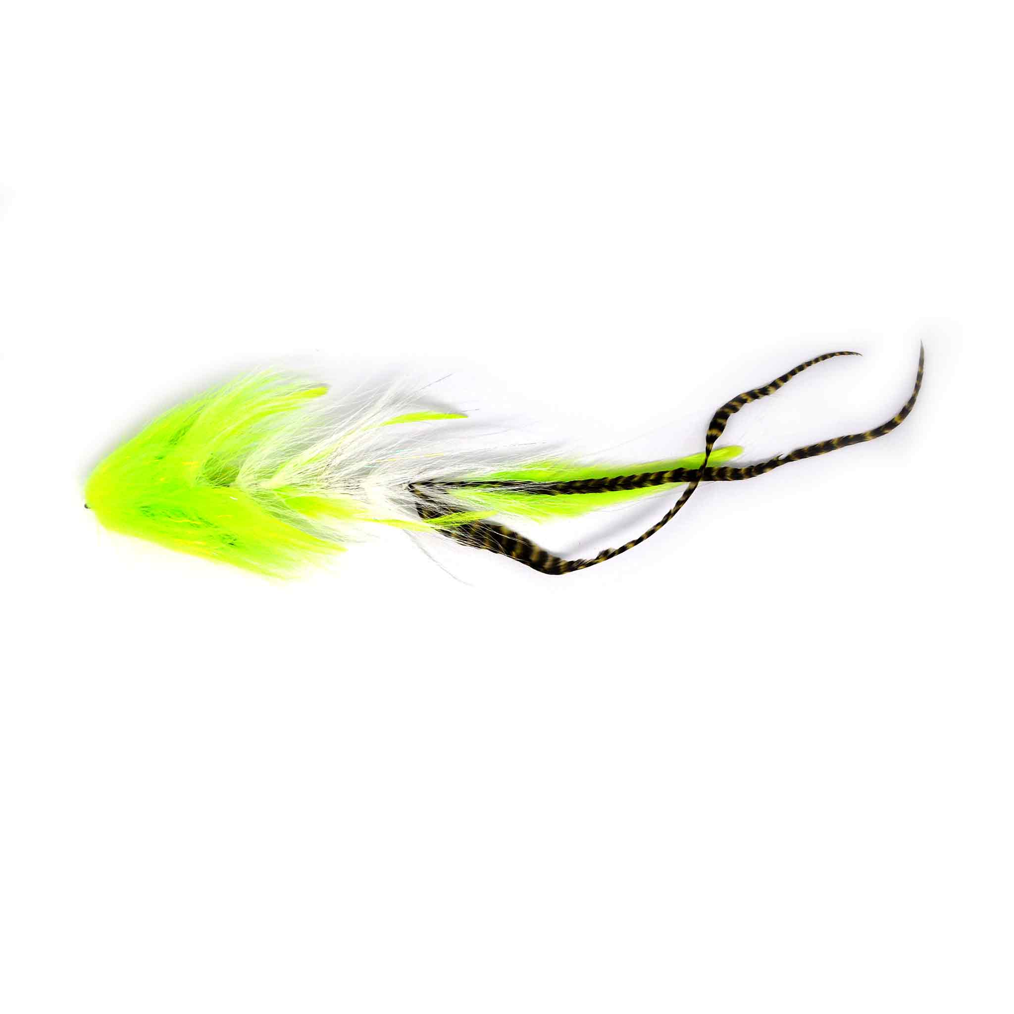 View of Flies Bear Fly Co. Super Slider Fly White/Chartreuse available at EZOKO Fishing