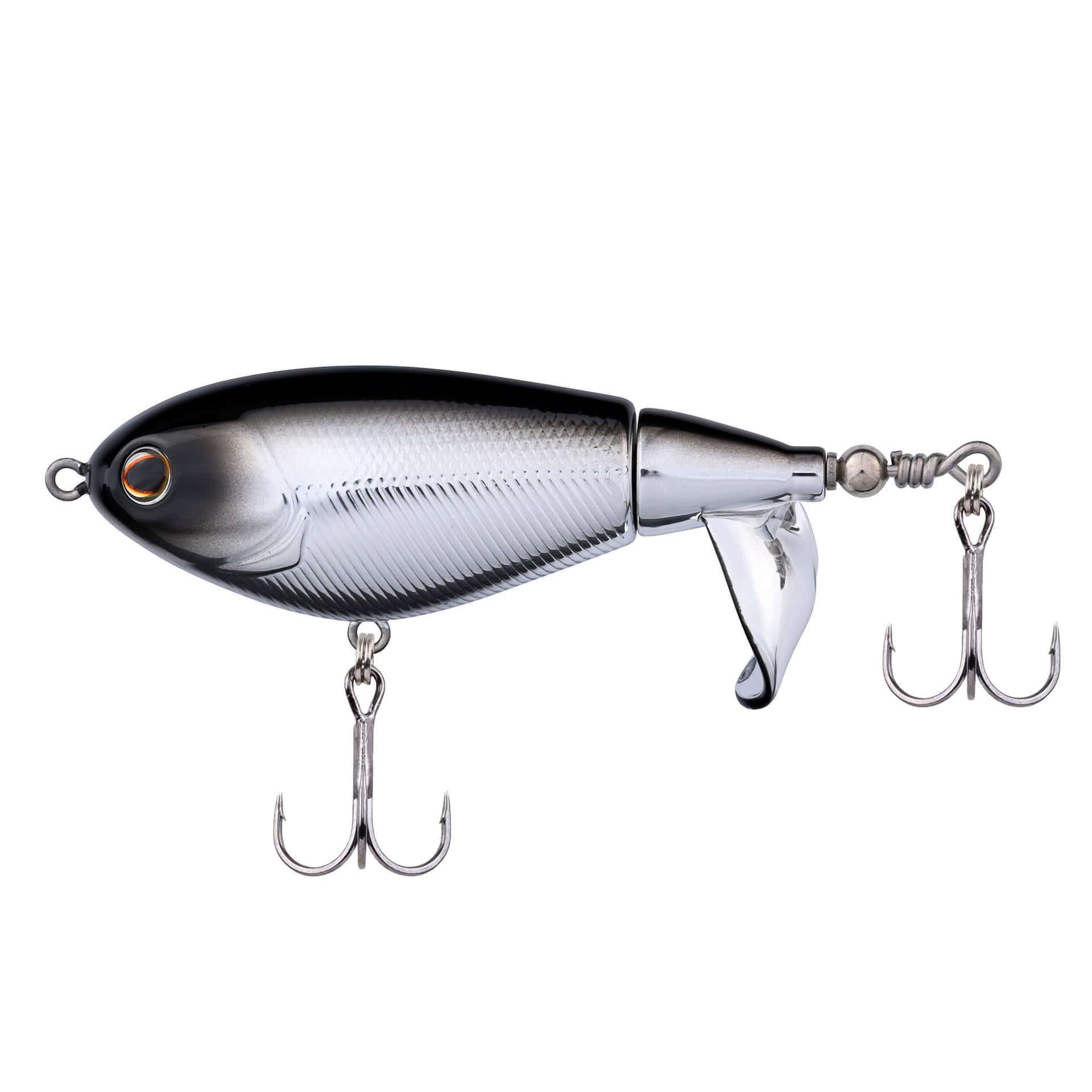 View of Prop Bait Berkley Choppo Prop Bait 75mm Black Chrome available at EZOKO Pike and Musky Shop