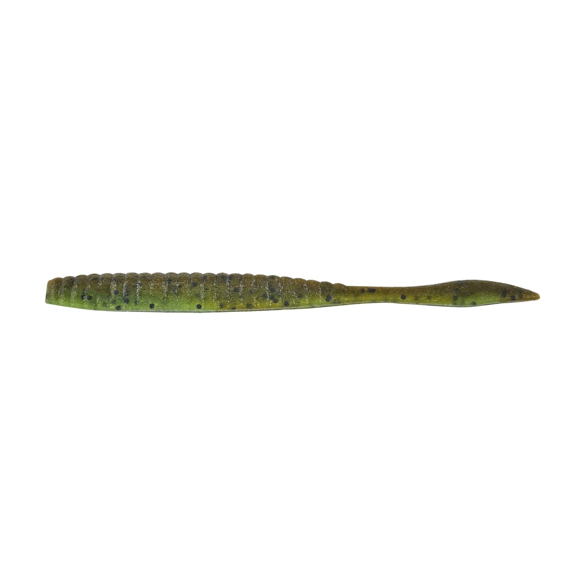 View of Worms Berkley PowerBait MaxScent Flat Worm 4.25 in Green Pumpkin/Watermelon available at EZOKO Fishing