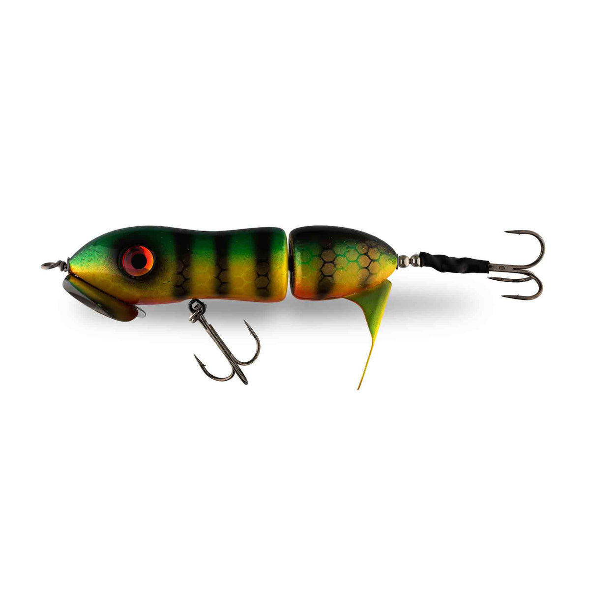 View of Topwater Big Mama Obnoxious "B" Propbait Round Lake Perch available at EZOKO Pike and Musky Shop