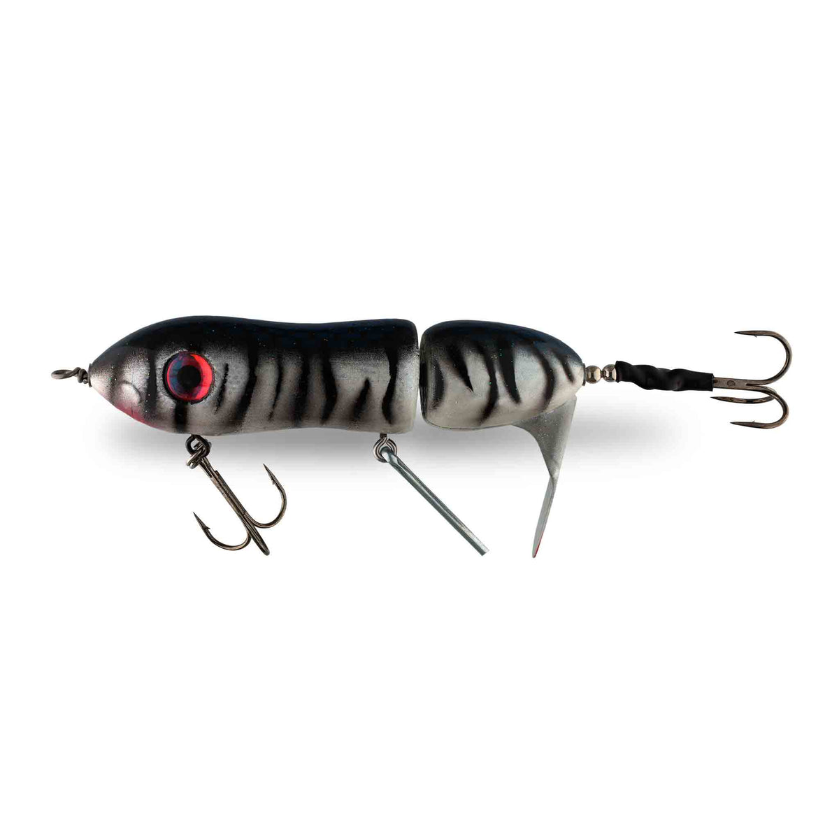 View of Topwater Big Mama Twis'td Sis'tr Clicker Propbait Charged Cisco available at EZOKO Pike and Musky Shop