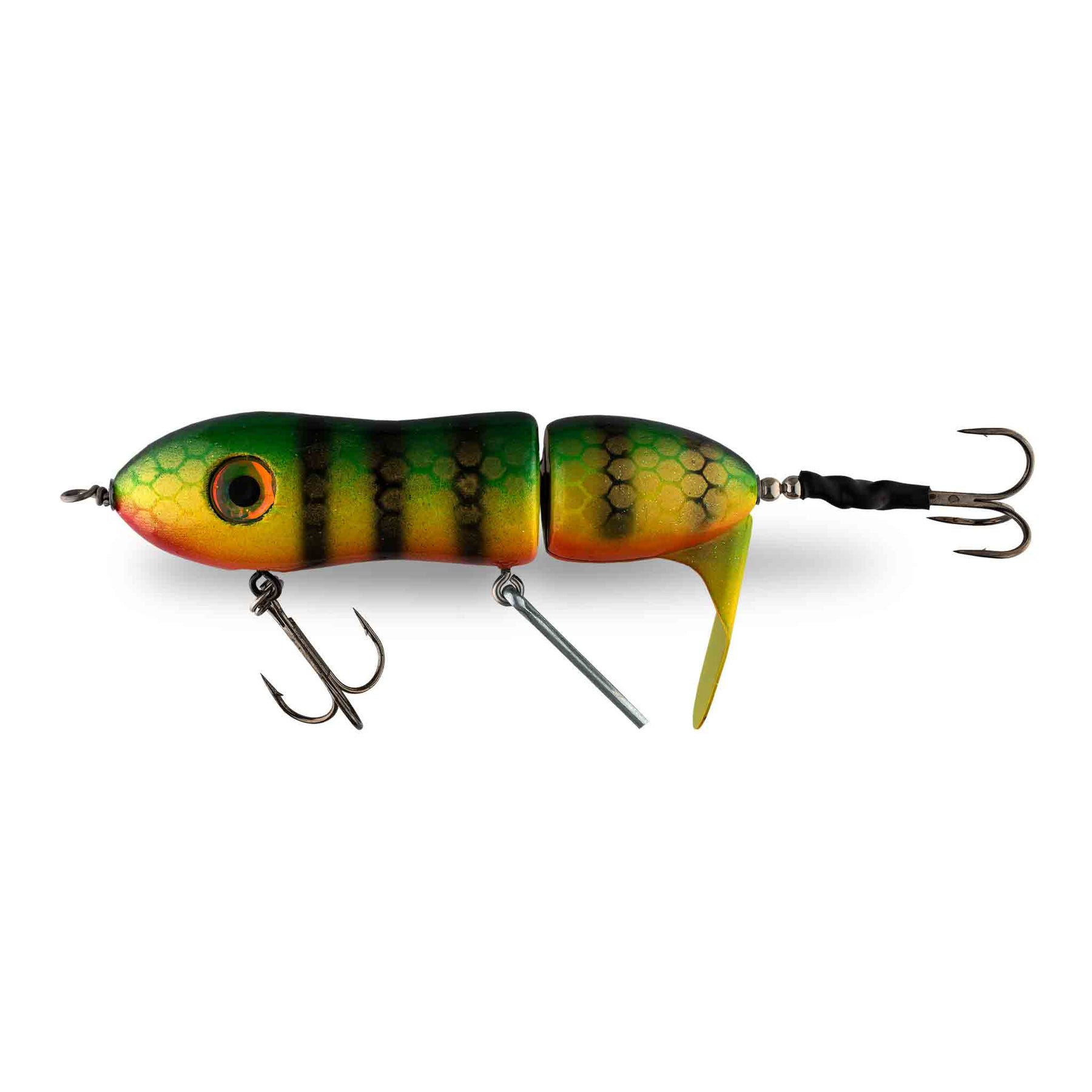 View of Topwater Big Mama Twis'td Sis'tr Clicker Propbait Round Lake Perch available at EZOKO Pike and Musky Shop