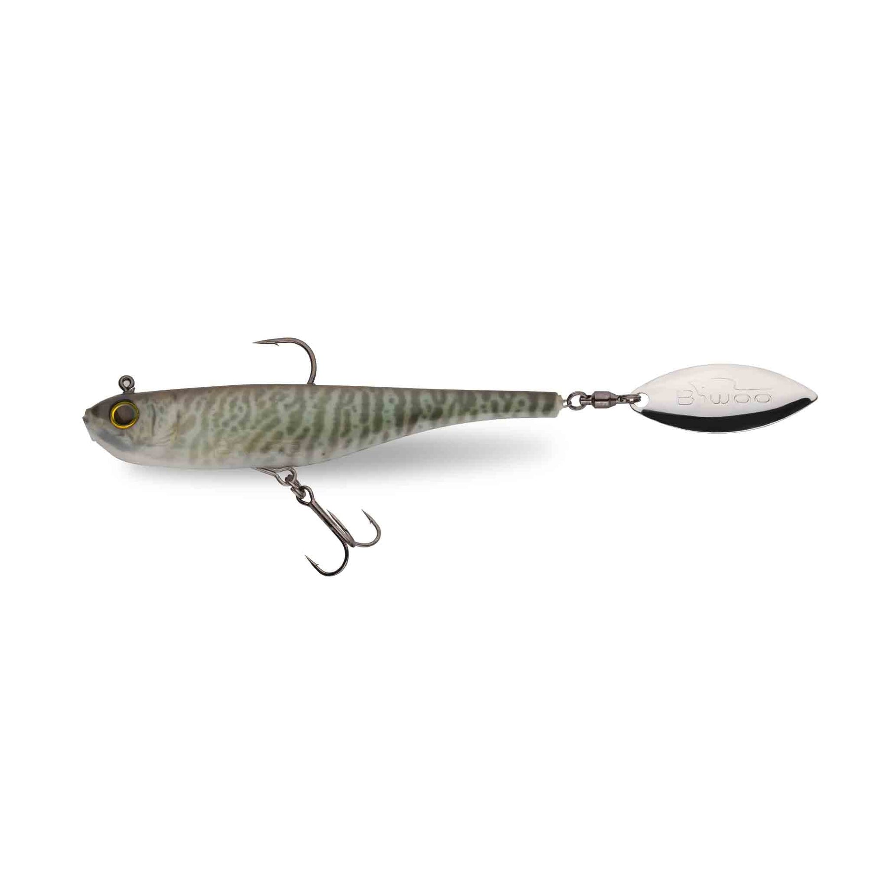 View of Swimbaits Biwaa Divinator Junior 22g Tailspin Swimbait Musky available at EZOKO Pike and Musky Shop