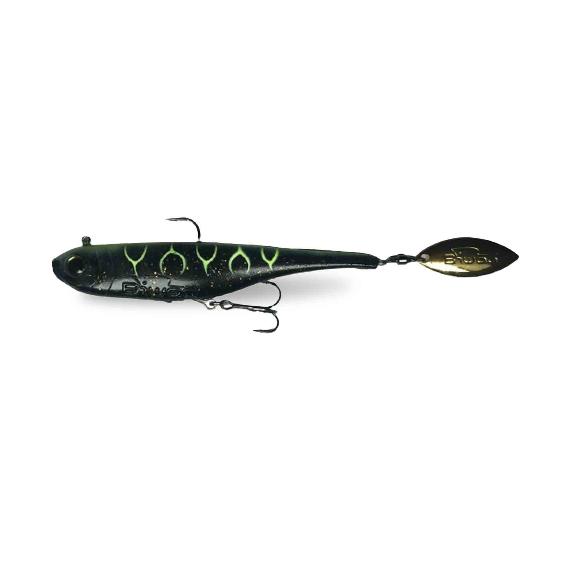 View of Swimbaits Biwaa Divinator Medium 35g Tailspin Swimbait Black Chart available at EZOKO Pike and Musky Shop