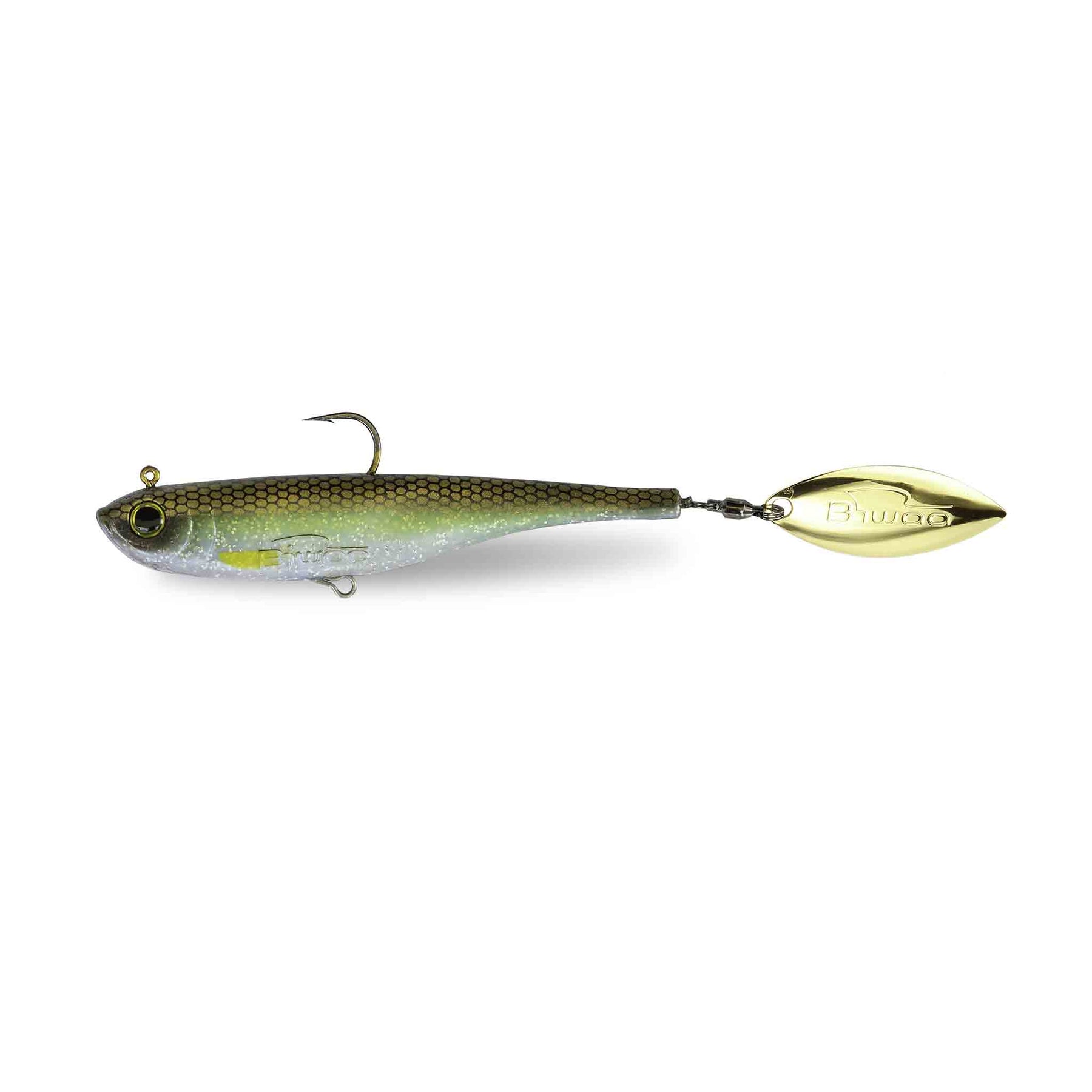 View of Swimbaits Biwaa Divinator Medium 35g Tailspin Swimbait Smelt available at EZOKO Pike and Musky Shop