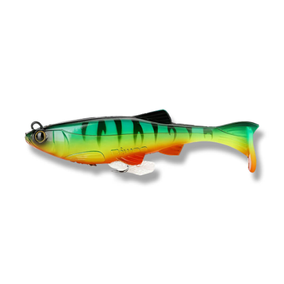 View of Swimbaits Biwaa Kapsiz Kast HD 6" Fire Tiger available at EZOKO Pike and Musky Shop