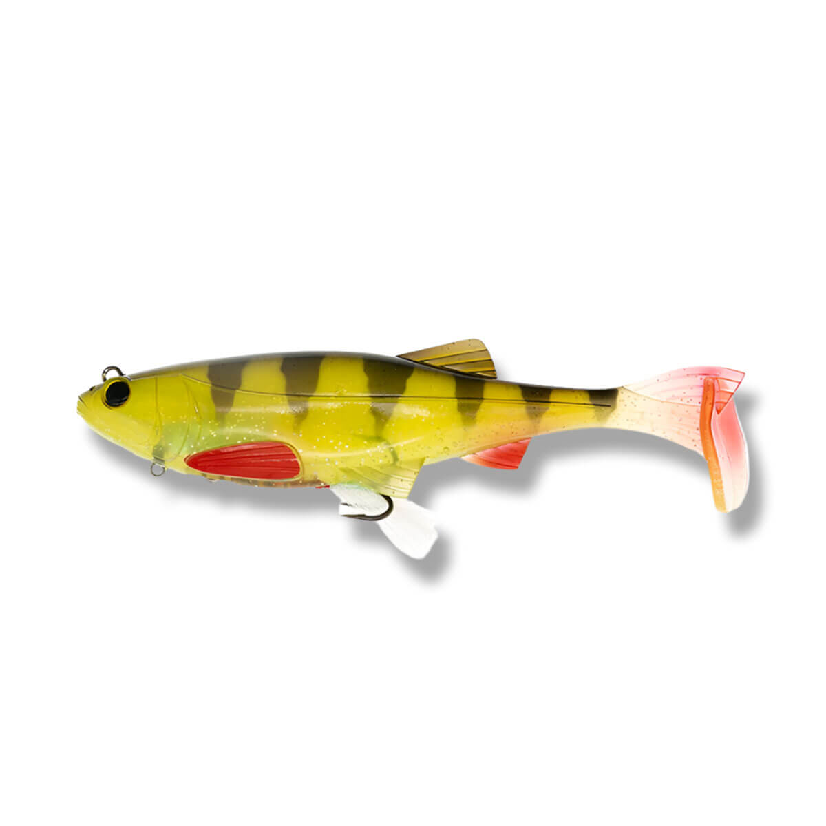 View of Swimbaits Biwaa Kapsiz Kast HD 6" Ghost Perch available at EZOKO Pike and Musky Shop