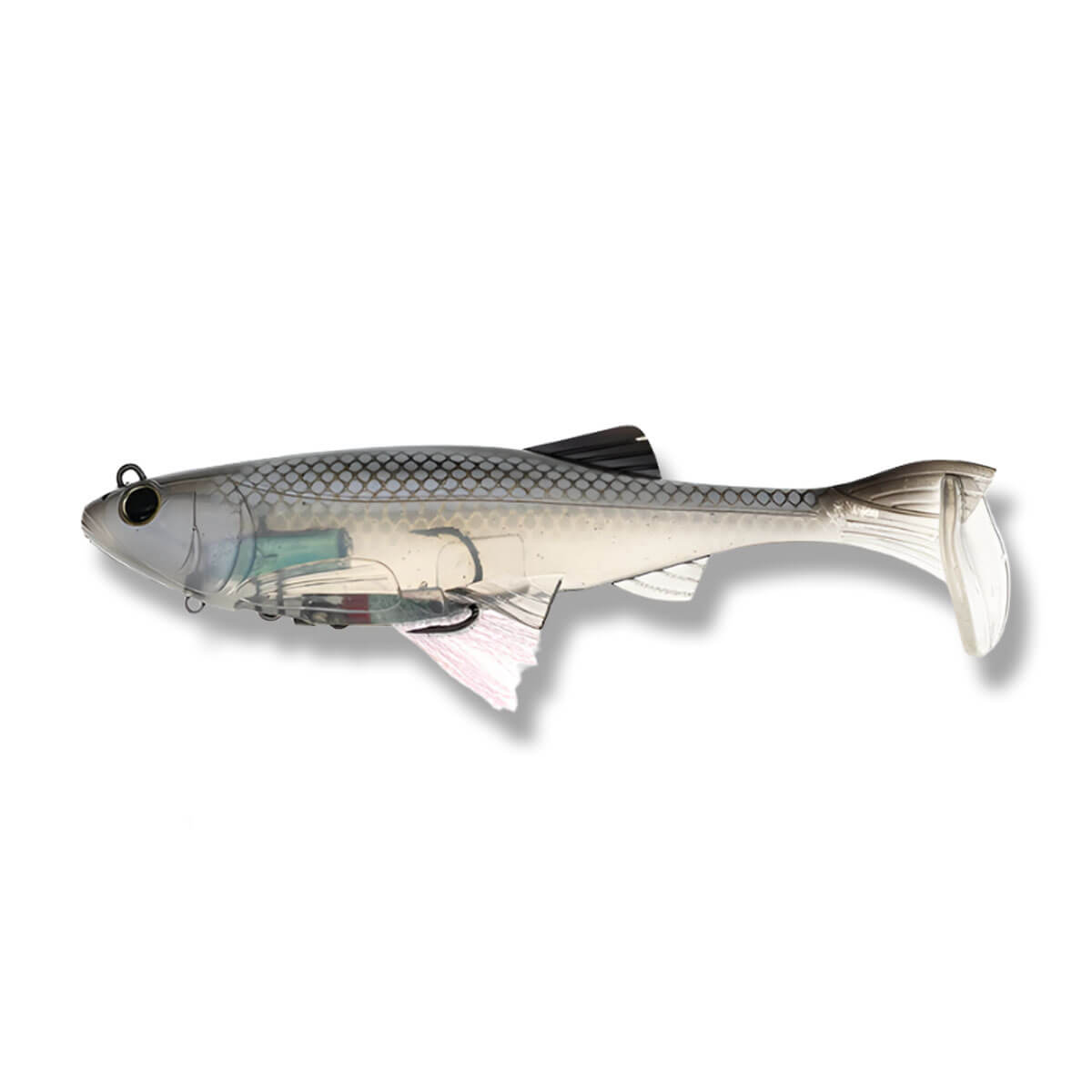 View of Swimbaits Biwaa Kapsiz Kast HD 9" Ghost Hitch available at EZOKO Pike and Musky Shop