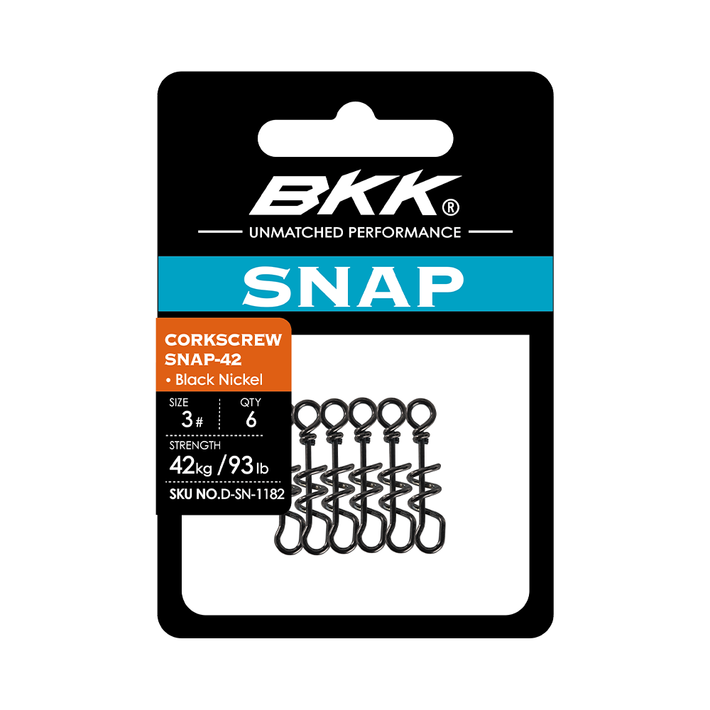 View of Snaps-Swivels-Split-Rings BKK Corkscrew Snap-42 available at EZOKO Fishing