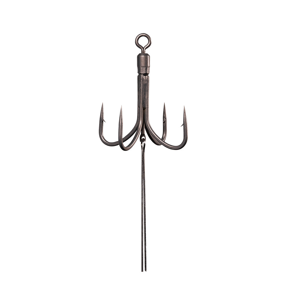 View of BKK Hyperlatch Urchin Lock Quad Hook available at EZOKO Fishing