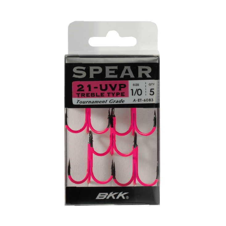 View of Hooks BKK Spear-21 UVP Treble Hooks available at EZOKO Fishing