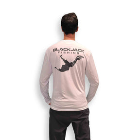View of Long_Sleeves Black Jack Fishing Men's Long-Sleeve Cooling Sunshirt available at EZOKO Pike and Musky Shop