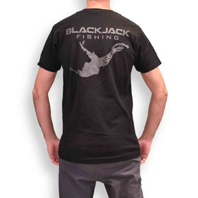 View of T-Shirts Black Jack Fishing Unisex Fine Jersey Shirt available at EZOKO Pike and Musky Shop