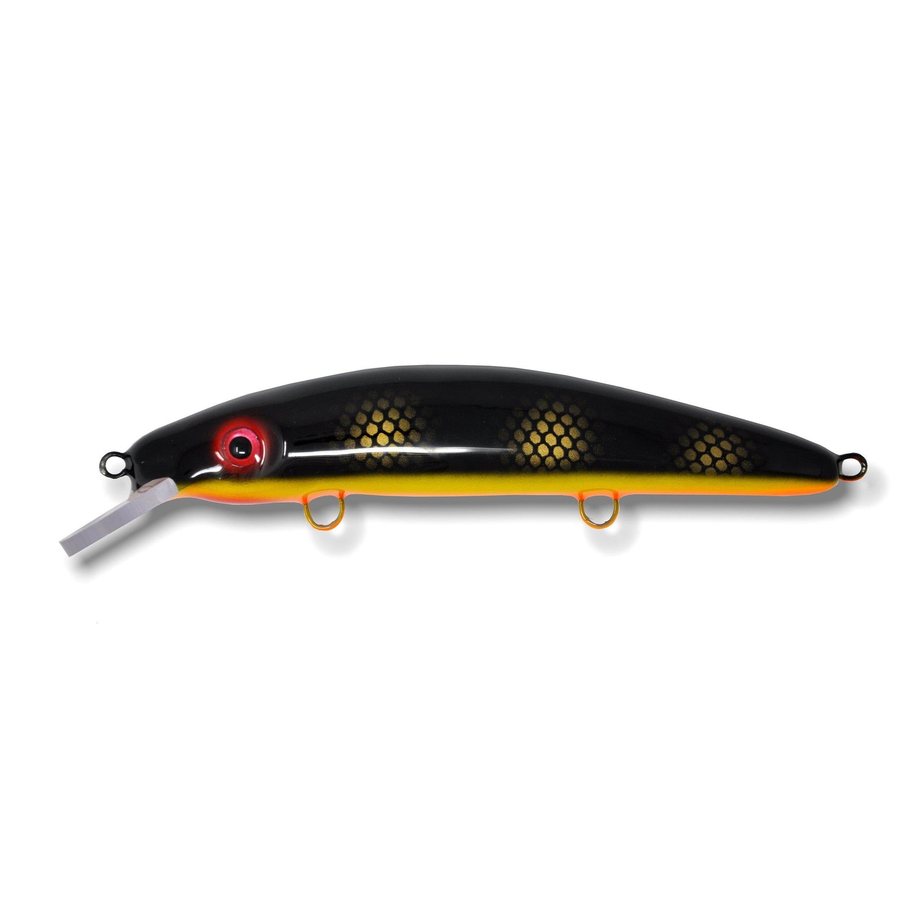 View of Crankbaits Blue Water Baits 9" cisco - shallow Crankbait Black Perch / Orange Belly available at EZOKO Pike and Musky Shop