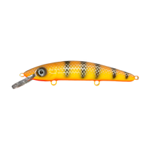 View of Crankbaits Blue Water Baits 9" cisco (Synthetic Cedar) - shallow Crankbait Legend Walleye / Orange Belly available at EZOKO Pike and Musky Shop