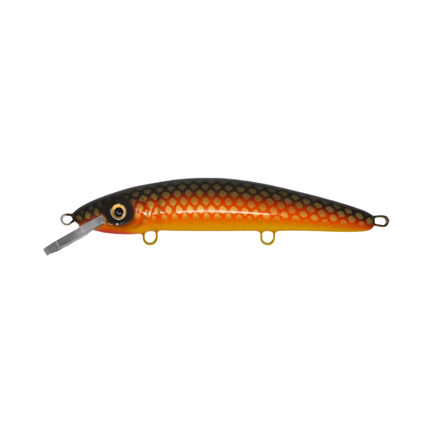 View of Crankbaits Blue Water Baits 9" cisco (Synthetic Cedar) - shallow Crankbait Rock Carp / Yellow Belly available at EZOKO Pike and Musky Shop