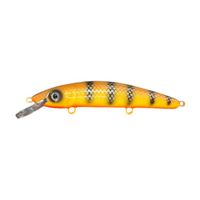 View of Crankbaits Blue Water Baits 9" cisco (Synthetic Cedar) - shallow Crankbait Legend Walleye / Orange Belly available at EZOKO Pike and Musky Shop