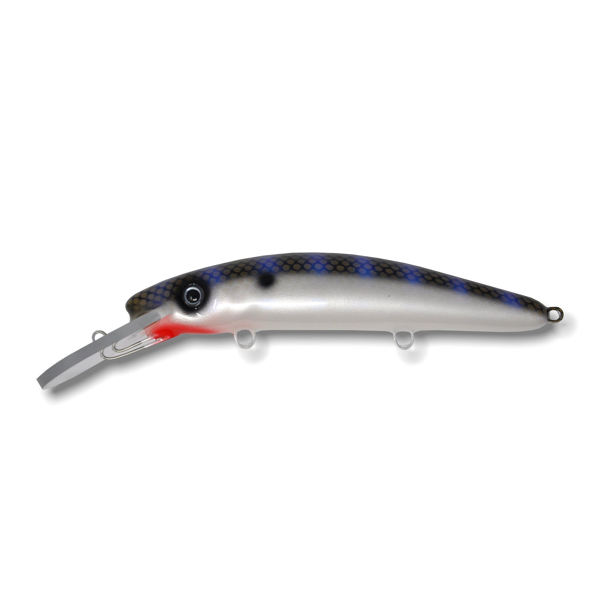 9 fishing lure soft plastic blue and white Blue Water Baits 9
