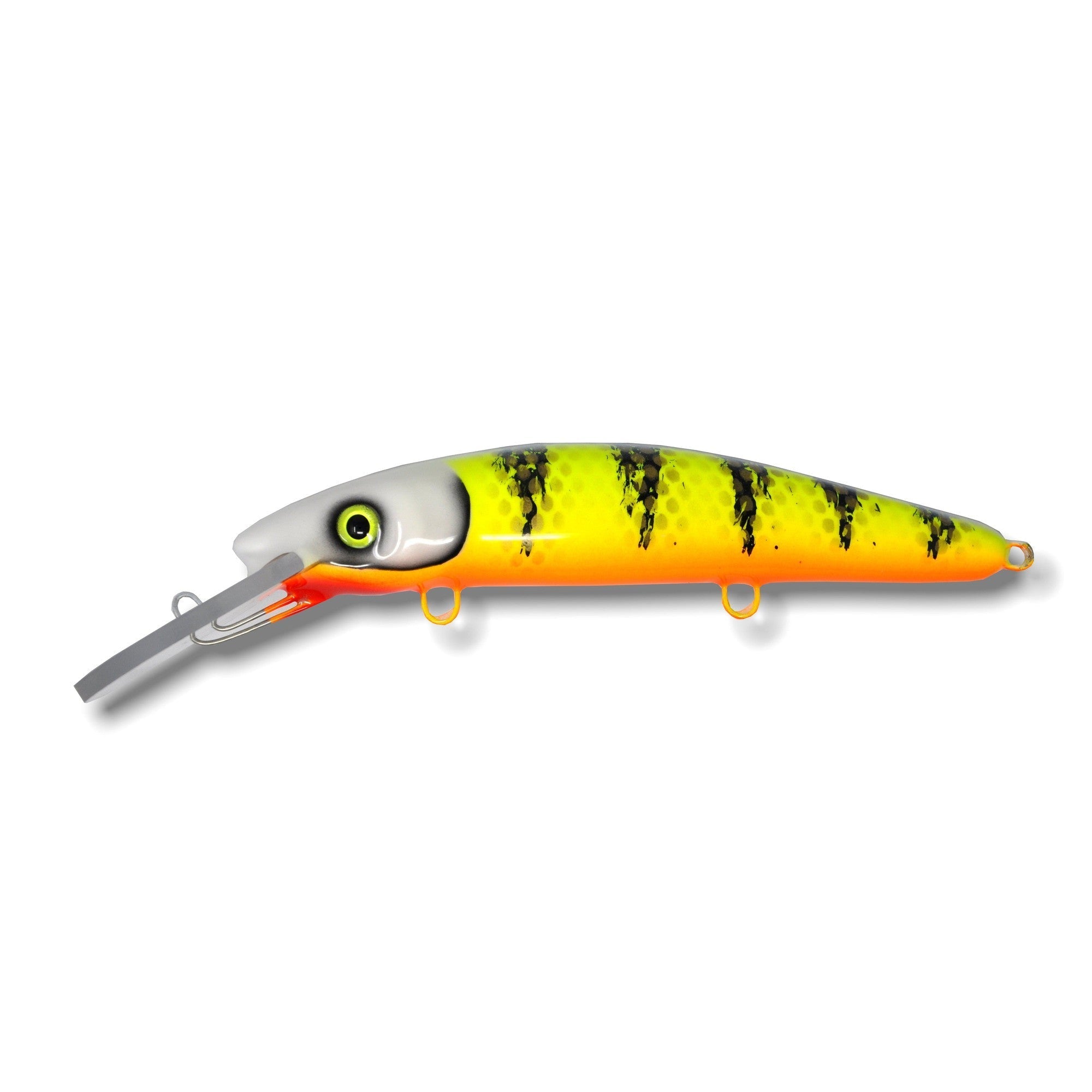 View of Crankbaits Blue Water Baits 9" Herring - Dive Crankbaits Pale Face Perch / Orange Belly available at EZOKO Fishing